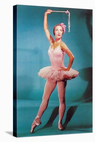 Ballerina in Pink, Retro-null-Stretched Canvas