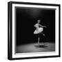 Ballerina Margot Fonteyn in White Costume Balanced on One Toe While Dancing Alone on Stage-Gjon Mili-Framed Premium Photographic Print