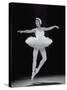 Ballerina Margot Fonteyn in White Costume Dancing Alone on Stage-Gjon Mili-Stretched Canvas