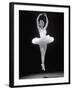 Ballerina Margot Fonteyn in White Costume Leaping into the Air While Dancing Alone on Stage-Gjon Mili-Framed Premium Photographic Print