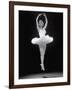 Ballerina Margot Fonteyn in White Costume Leaping into the Air While Dancing Alone on Stage-Gjon Mili-Framed Premium Photographic Print