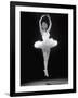 Ballerina Margot Fonteyn in White Costume Leaping into the Air While Dancing Alone on Stage-Gjon Mili-Framed Premium Photographic Print