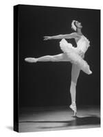 Ballerina Margot Fonteyn in White Tutu Dancing Alone on Stage-Gjon Mili-Stretched Canvas