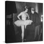 Ballerina Margot Fonteyn Standing in Wings Prepares for Reopening Covent Garden Royal Opera House-David Scherman-Stretched Canvas