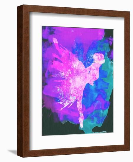 Ballerina on Stage Watercolor 1-Irina March-Framed Art Print