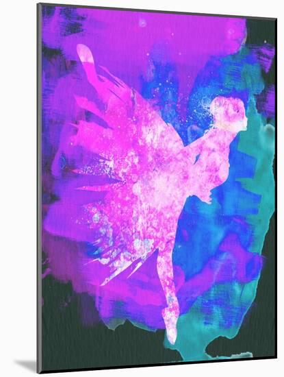 Ballerina on Stage Watercolor 1-Irina March-Mounted Art Print