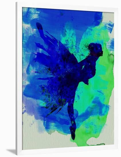 Ballerina on Stage Watercolor 2-Irina March-Framed Art Print