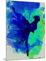 Ballerina on Stage Watercolor 2-Irina March-Mounted Art Print