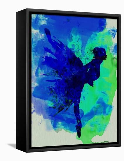 Ballerina on Stage Watercolor 2-Irina March-Framed Stretched Canvas