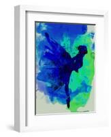 Ballerina on Stage Watercolor 2-Irina March-Framed Art Print