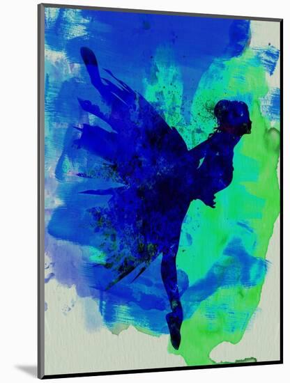 Ballerina on Stage Watercolor 2-Irina March-Mounted Art Print