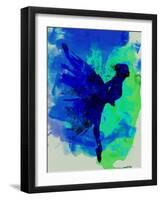 Ballerina on Stage Watercolor 2-Irina March-Framed Art Print