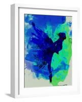 Ballerina on Stage Watercolor 2-Irina March-Framed Art Print