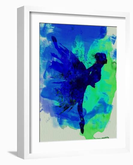 Ballerina on Stage Watercolor 2-Irina March-Framed Art Print