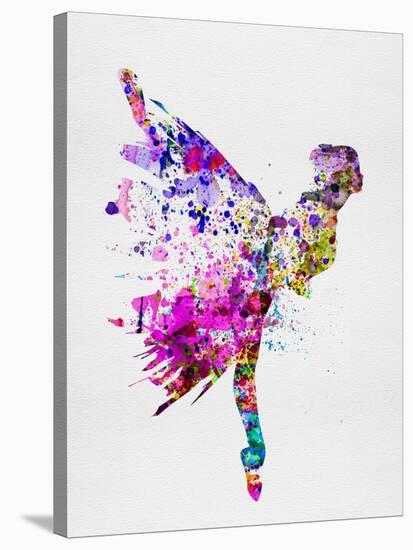Ballerina on Stage Watercolor 3-Irina March-Stretched Canvas