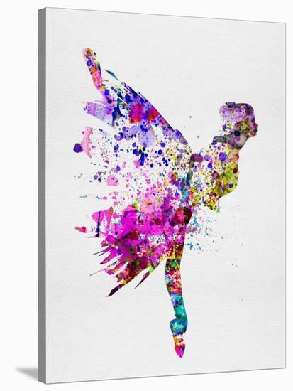 Ballerina on Stage Watercolor 3-Irina March-Stretched Canvas