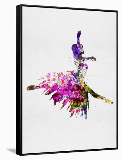 Ballerina on Stage Watercolor 4-Irina March-Framed Stretched Canvas