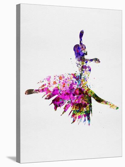 Ballerina on Stage Watercolor 4-Irina March-Stretched Canvas