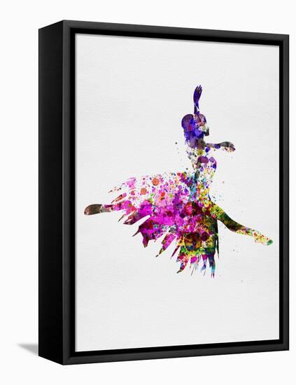 Ballerina on Stage Watercolor 4-Irina March-Framed Stretched Canvas