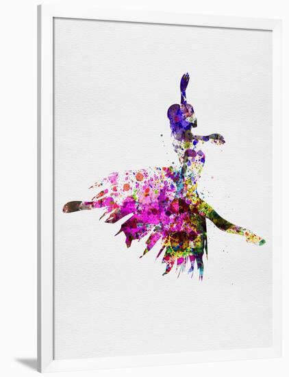 Ballerina on Stage Watercolor 4-Irina March-Framed Art Print