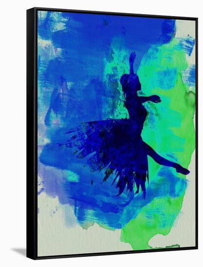 Ballerina on Stage Watercolor 5-Irina March-Framed Stretched Canvas