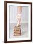 Ballerina Pointe on Old Books-null-Framed Art Print