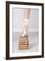 Ballerina Pointe on Old Books-null-Framed Art Print