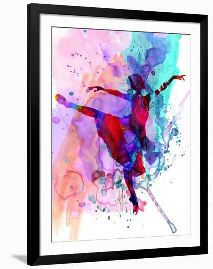 Ballerina's Dance Watercolor 1-Irina March-Framed Art Print