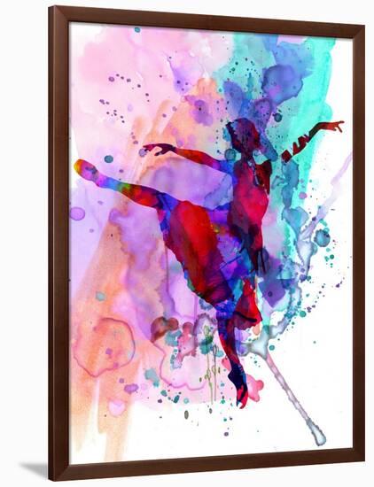 Ballerina's Dance Watercolor 1-Irina March-Framed Art Print