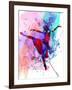 Ballerina's Dance Watercolor 1-Irina March-Framed Art Print