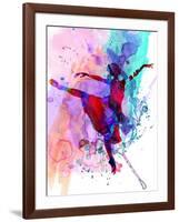 Ballerina's Dance Watercolor 1-Irina March-Framed Art Print