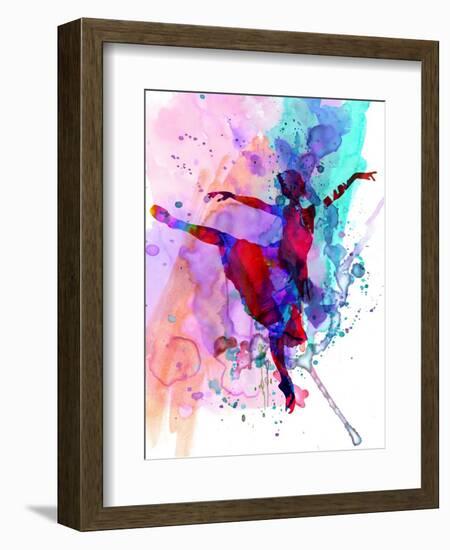 Ballerina's Dance Watercolor 1-Irina March-Framed Art Print