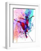 Ballerina's Dance Watercolor 1-Irina March-Framed Art Print