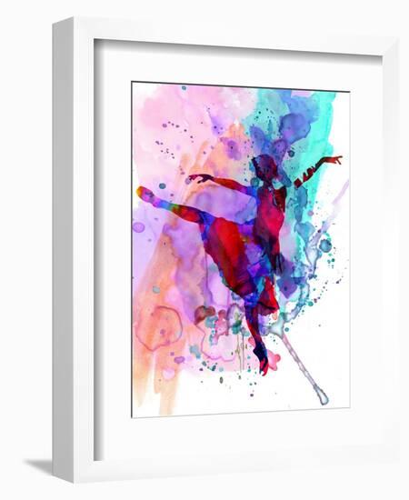 Ballerina's Dance Watercolor 1-Irina March-Framed Art Print