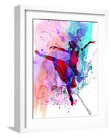 Ballerina's Dance Watercolor 1-Irina March-Framed Art Print