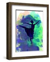 Ballerina's Dance Watercolor 2-Irina March-Framed Art Print