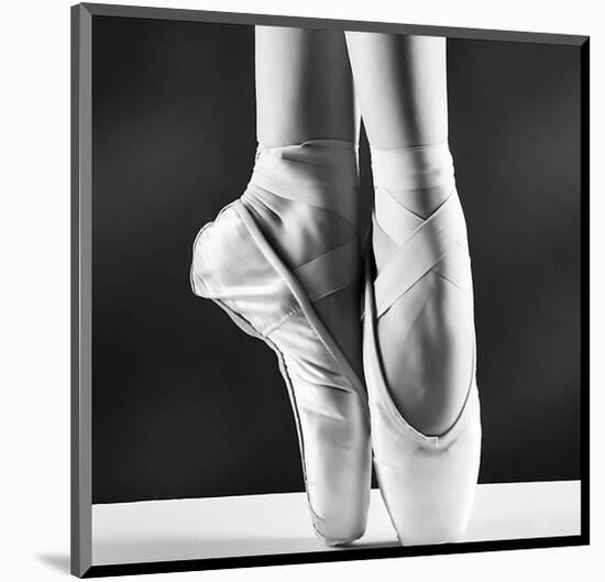 Ballerina's Pointes Black&White-null-Mounted Art Print