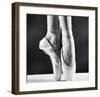 Ballerina's Pointes Black&White-null-Framed Art Print