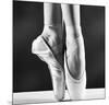 Ballerina's Pointes Black&White-null-Mounted Art Print