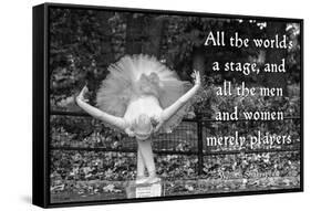 Ballerina Street Performer in Central Park, NYC with William Shakespeare Quote-null-Framed Stretched Canvas