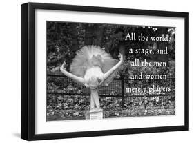 Ballerina Street Performer in Central Park, NYC with William Shakespeare Quote-null-Framed Photo