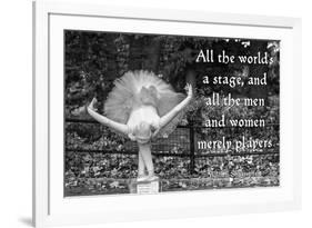 Ballerina Street Performer in Central Park, NYC with William Shakespeare Quote-null-Framed Photo