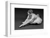 Ballerina Tying Up Point Shoes-null-Framed Art Print