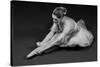 Ballerina Tying Up Point Shoes-null-Stretched Canvas