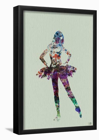 Ballerina Watercolor-NaxArt-Framed Poster