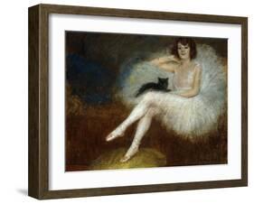 Ballerina with a Black Cat-Pierre Carrier-belleuse-Framed Giclee Print