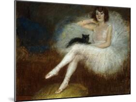 Ballerina with a Black Cat-Pierre Carrier-belleuse-Mounted Giclee Print