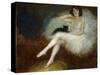 Ballerina with a Black Cat-Pierre Carrier-belleuse-Stretched Canvas