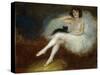 Ballerina with a Black Cat-Pierre Carrier-Belleuse-Stretched Canvas