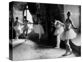 Ballerinas at Barre Against Round Windows During Rehearsal For "Swan Lake" at Grand Opera de Paris-Alfred Eisenstaedt-Stretched Canvas